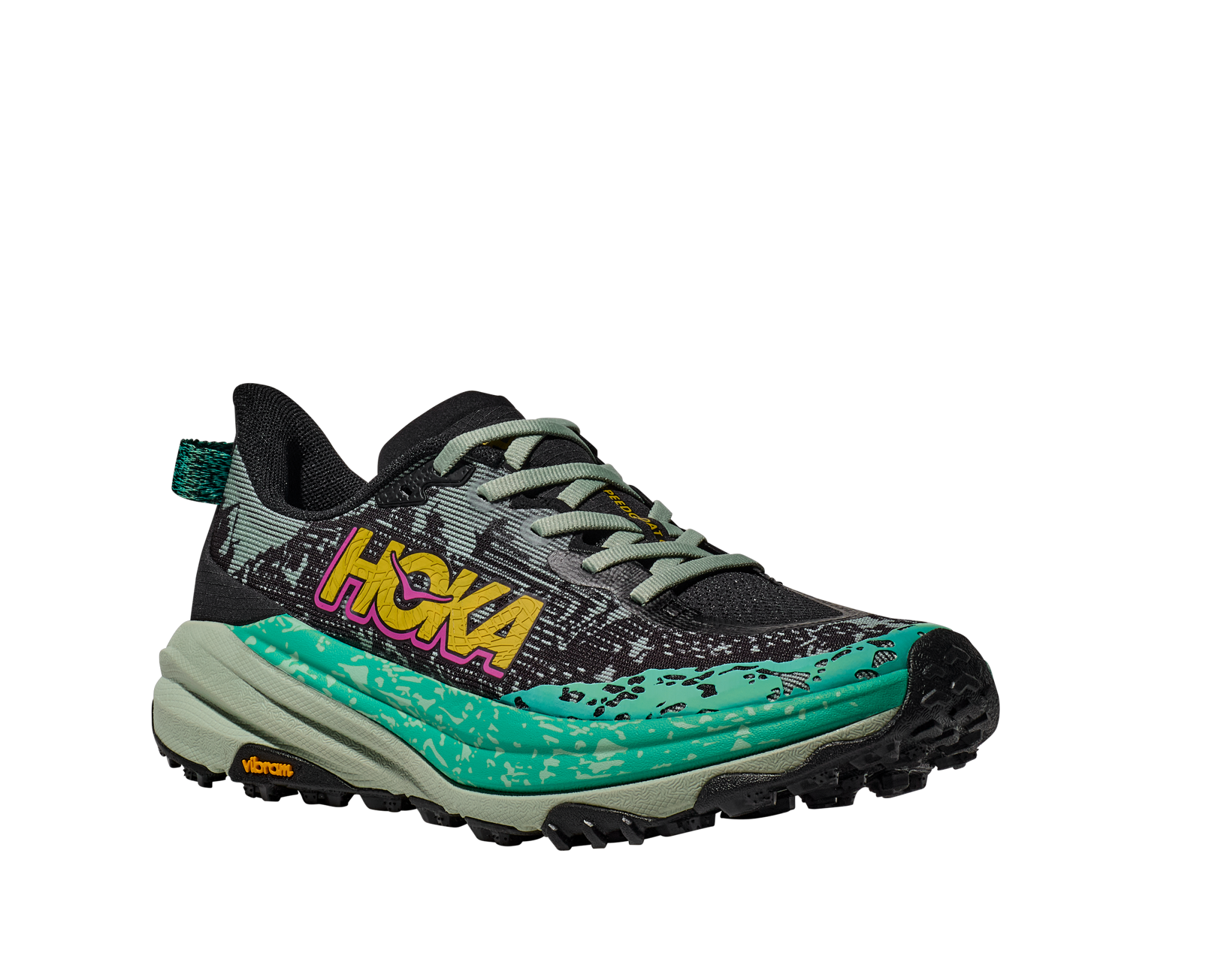 HOKA SPEEDGOAT 6 W BLACK / ALOE VERA