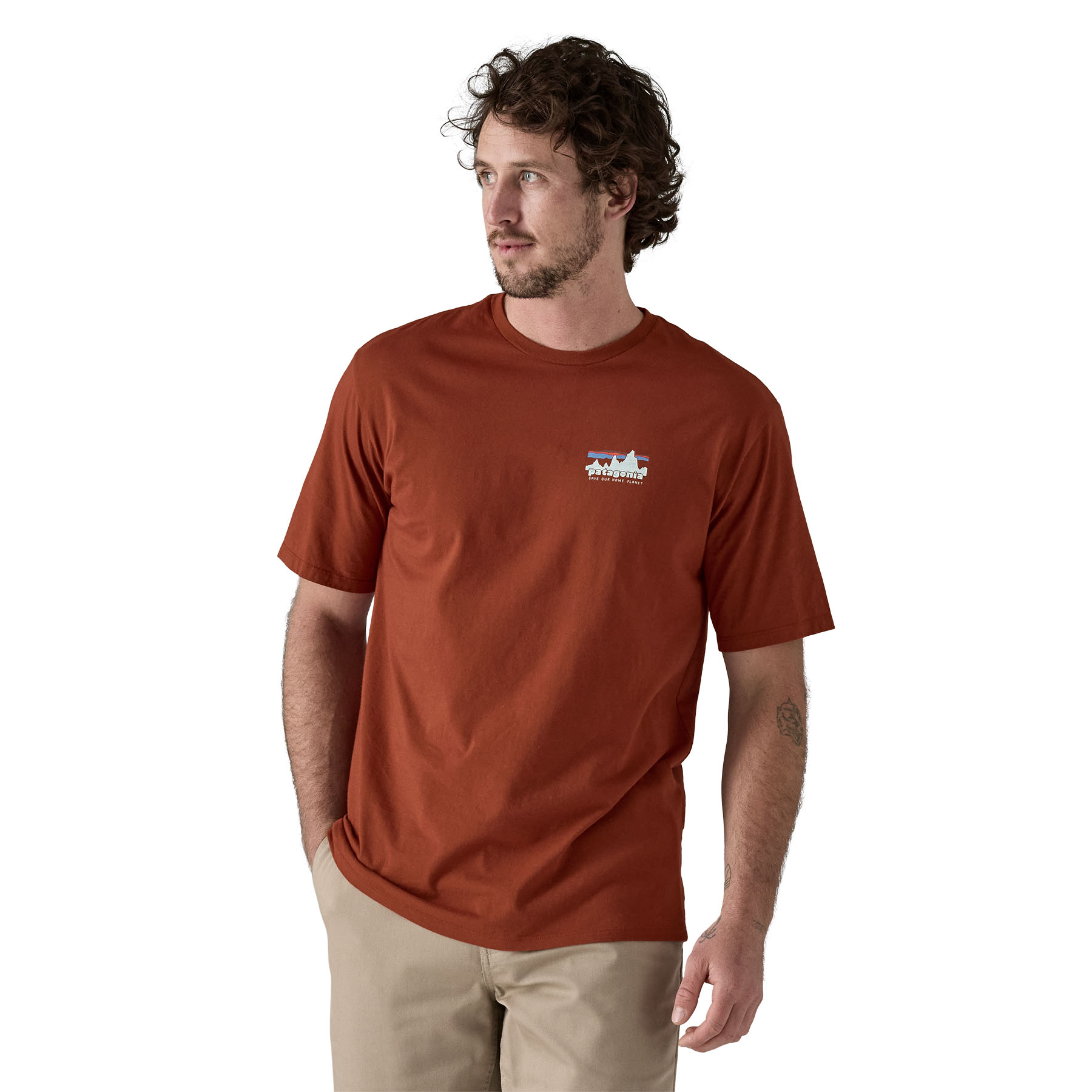 PATAGONIA Men's '73 Skyline Organic T-Shirt Burnished Red