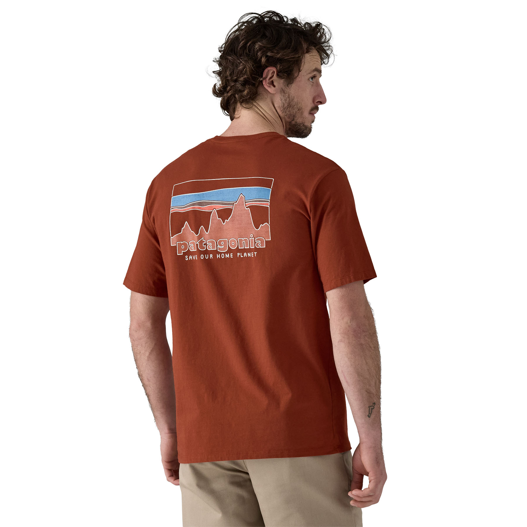 PATAGONIA Men's '73 Skyline Organic T-Shirt Burnished Red