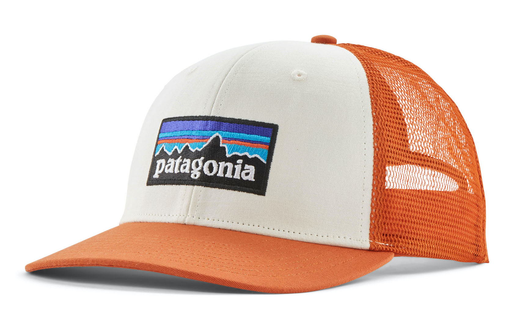 PATAGONIA P-6 Logo Trucker Hat White w/Redtail Rust