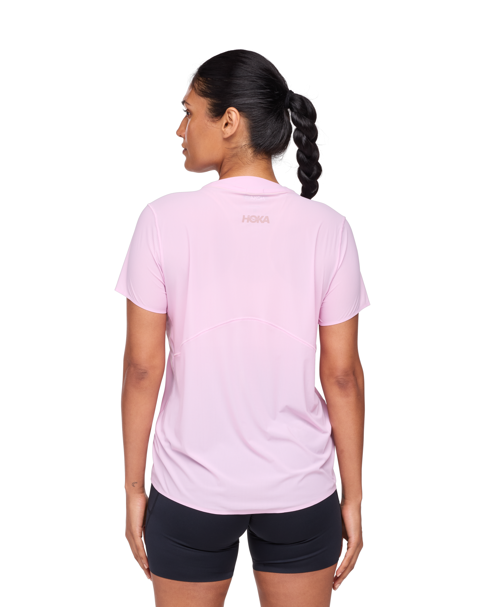 HOKA W AIROLITE RUN SHORT SLEEVE PINK TWILIGHT