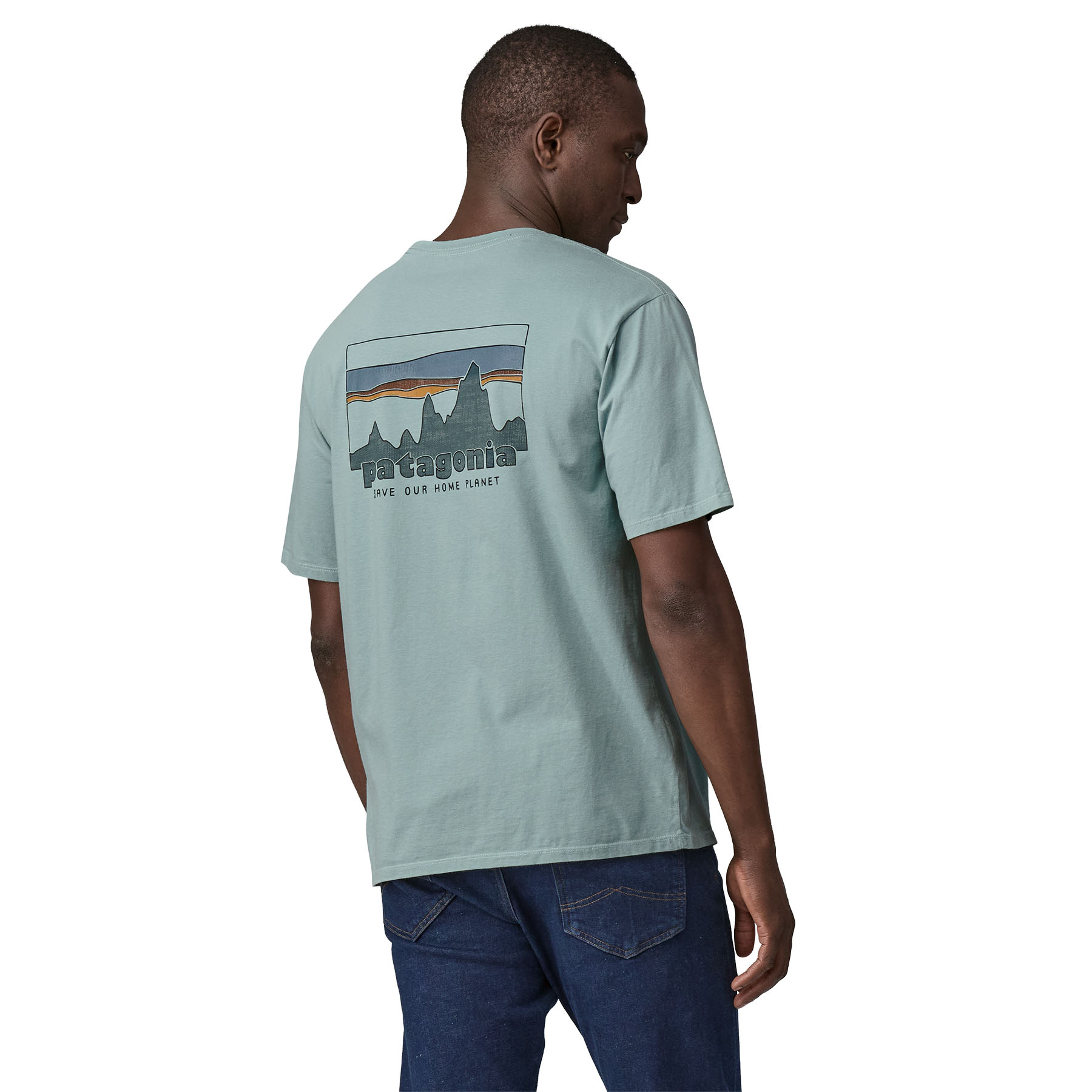 PATAGONIA Men's '73 Skyline Organic T-Shirt Thermal Blue