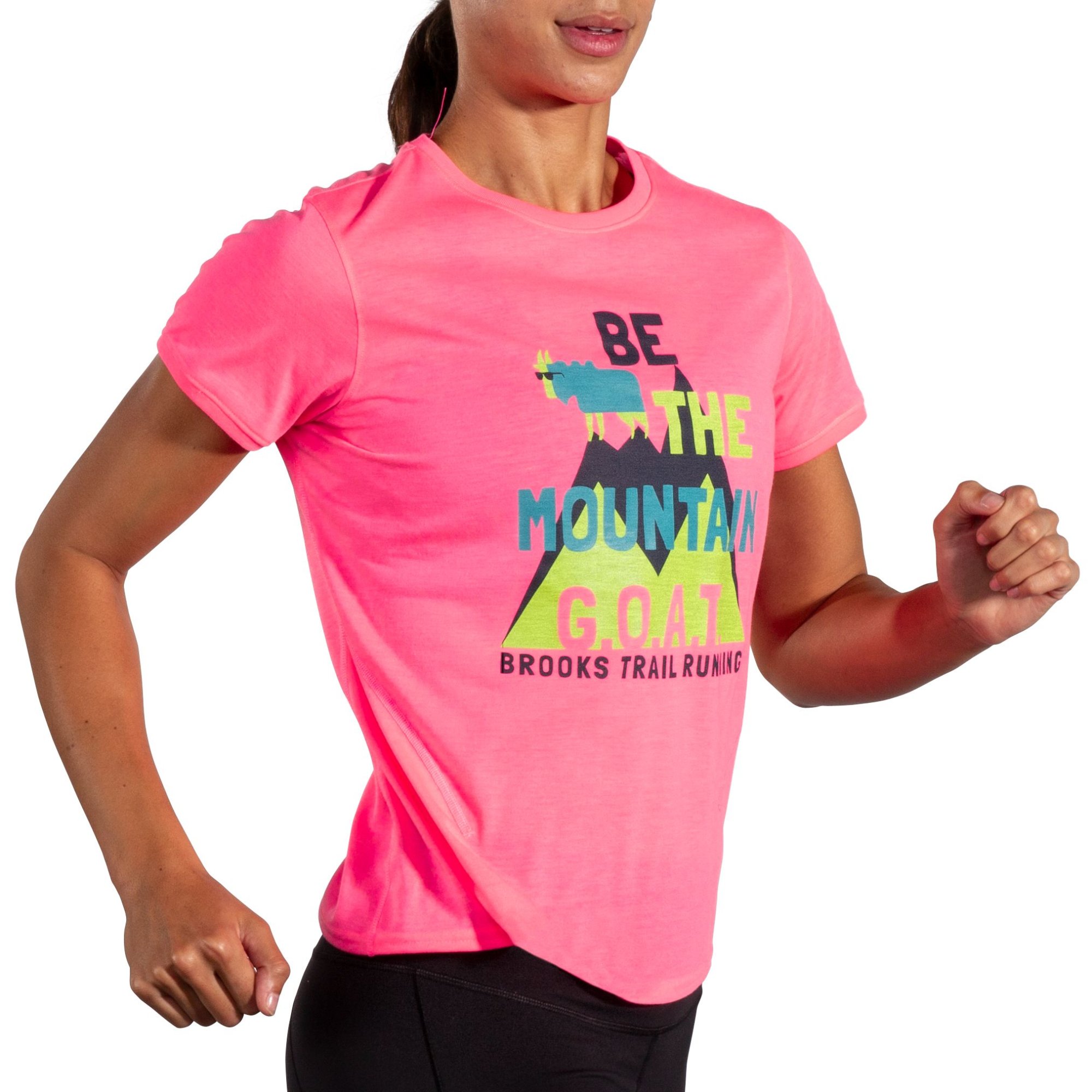 BROOKS Distance Short Sleeve 3.0 W Neo Pink/Mountain Goat