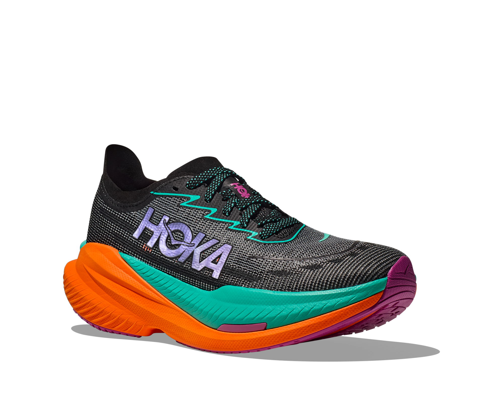 HOKA Mach X 2 Black / Electric aqua