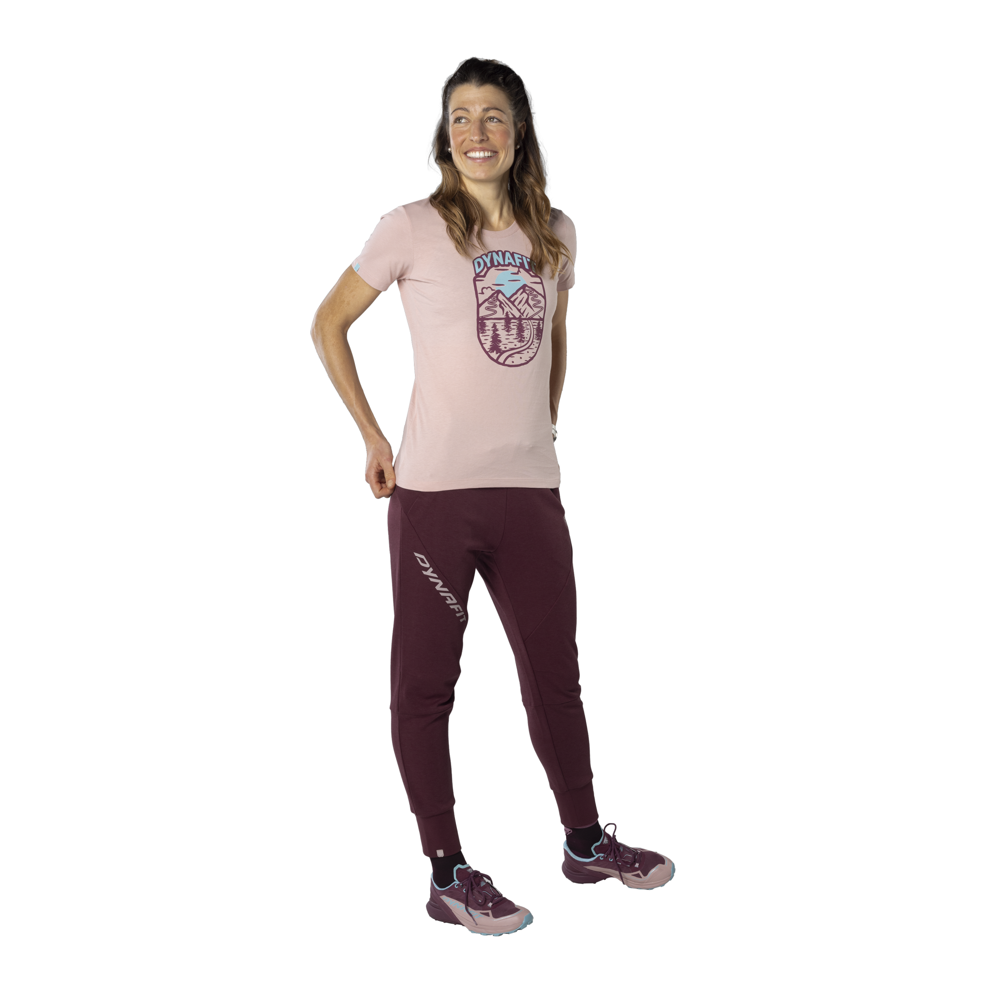 DYNAFIT Graphic Cotton T-Shirt Women Pale Rose Horizon