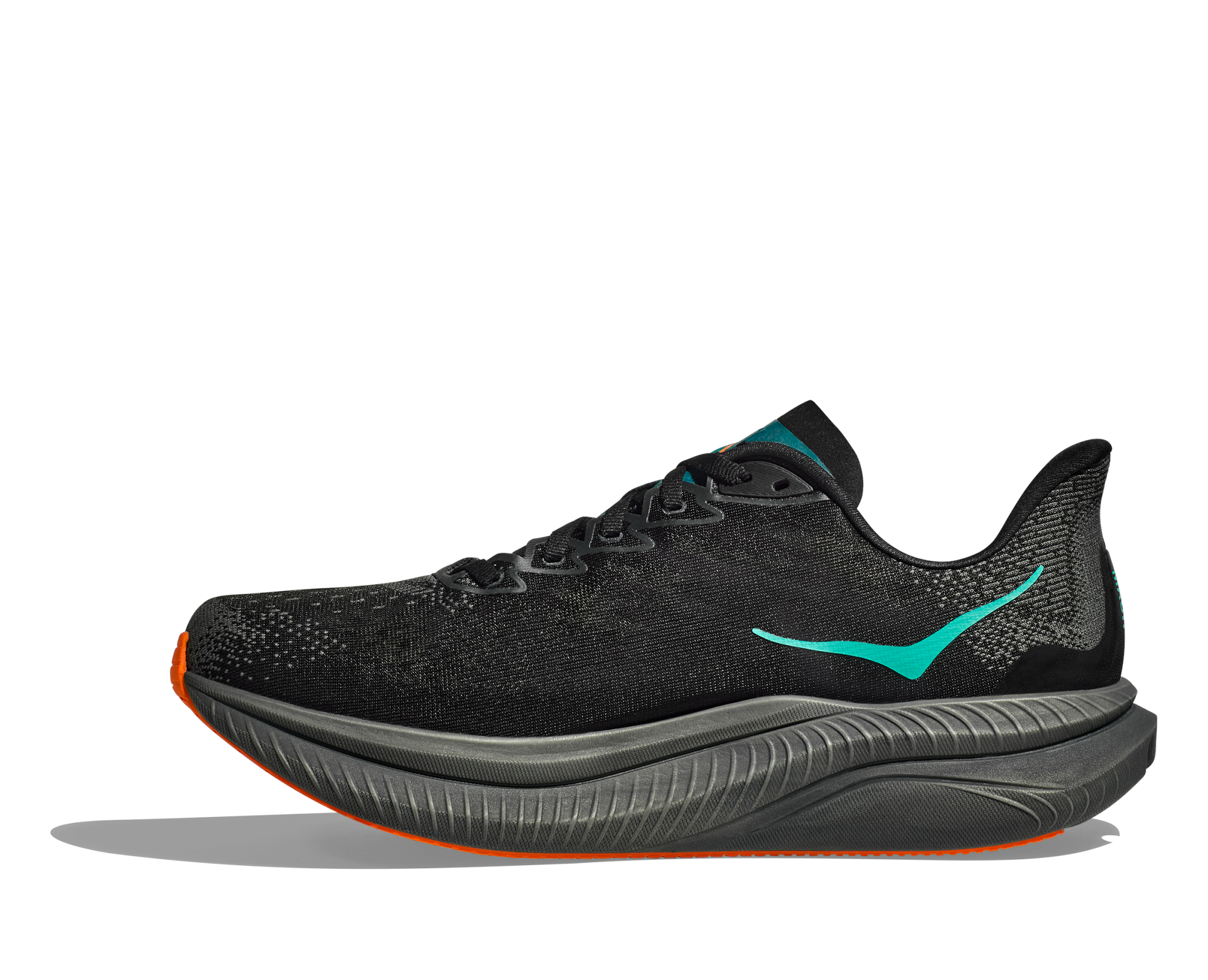 HOKA Mach 6 Black / Electric Tangerine