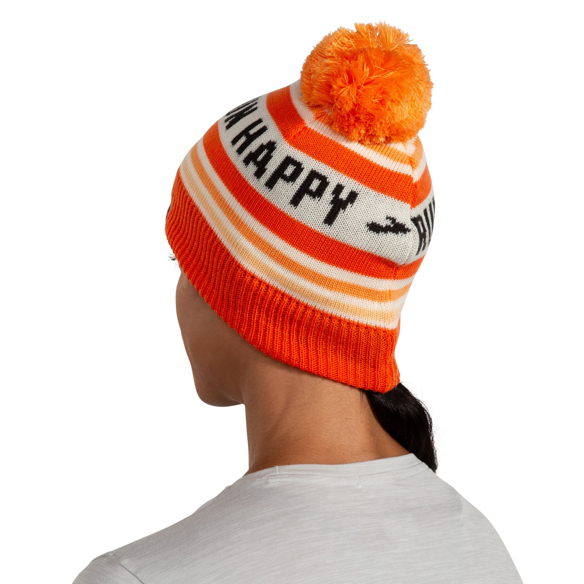 BROOKS Heritage Pom Beanie Fluoro Flash Run Happy