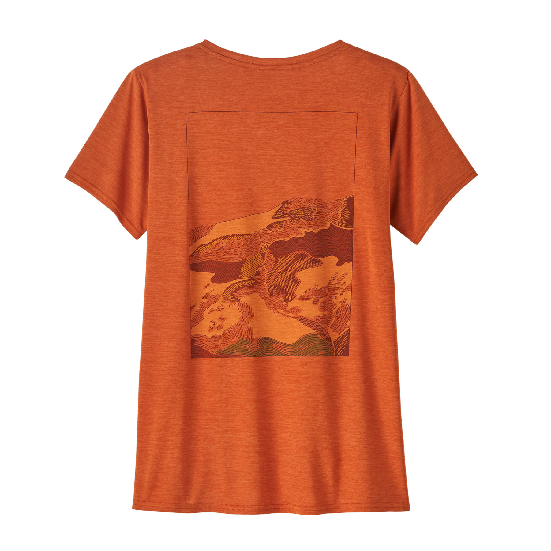 PATAGONIA Women's Capilene® Cool Daily Graphic Shirt - Lands Trailways: Redtail Rust X-Dye