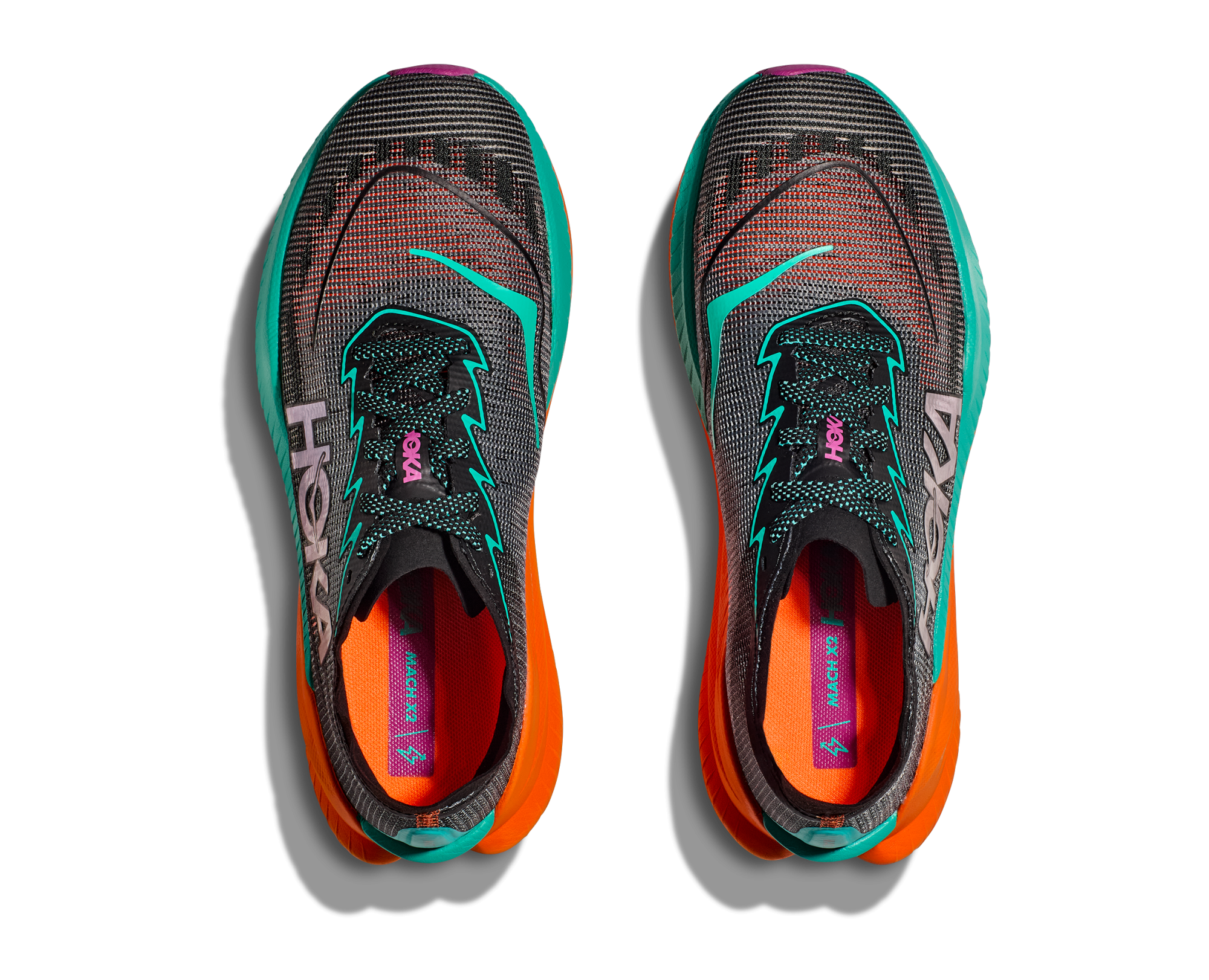 HOKA Mach X 2 Black / Electric aqua