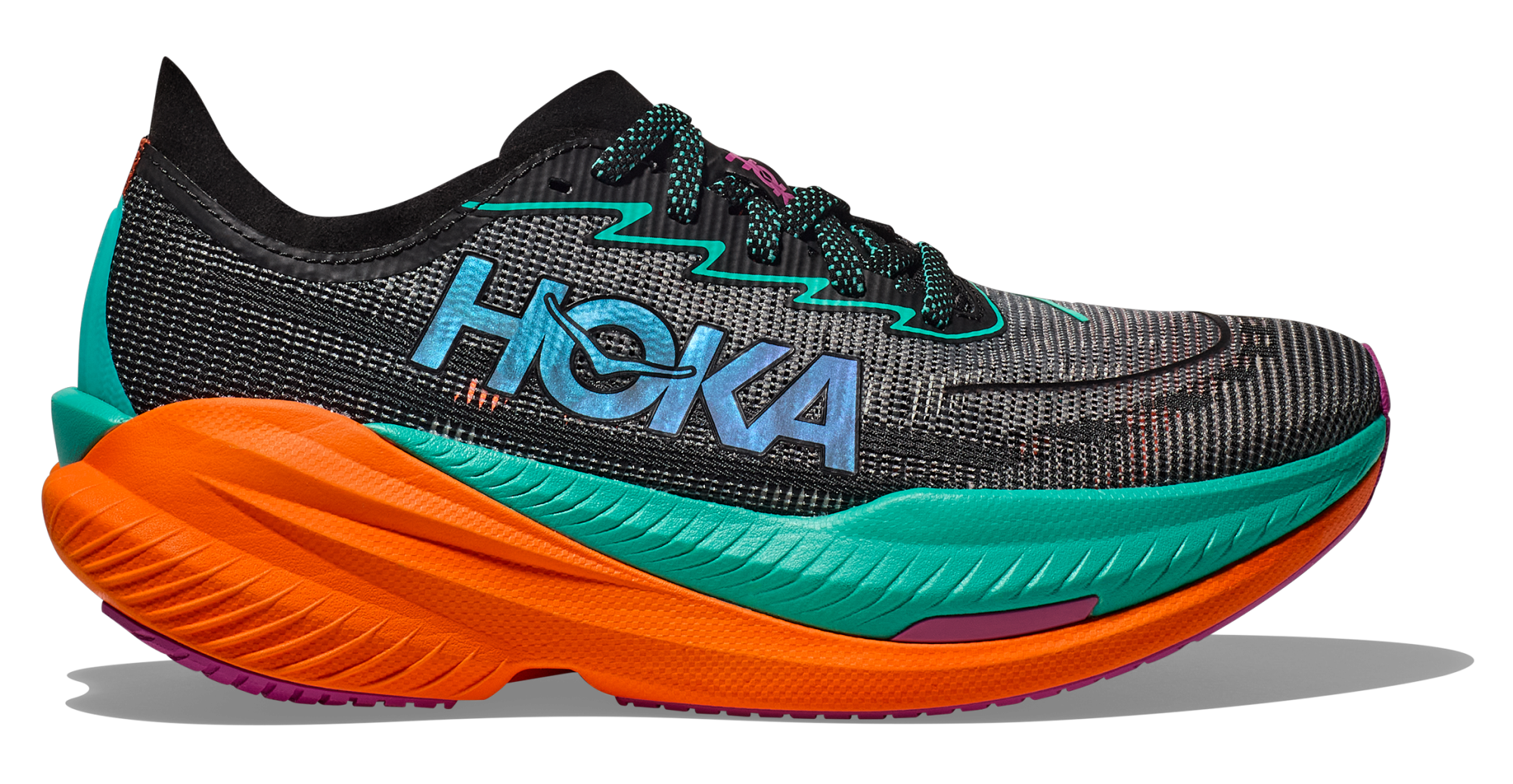 HOKA Mach X 2 Black / Electric aqua