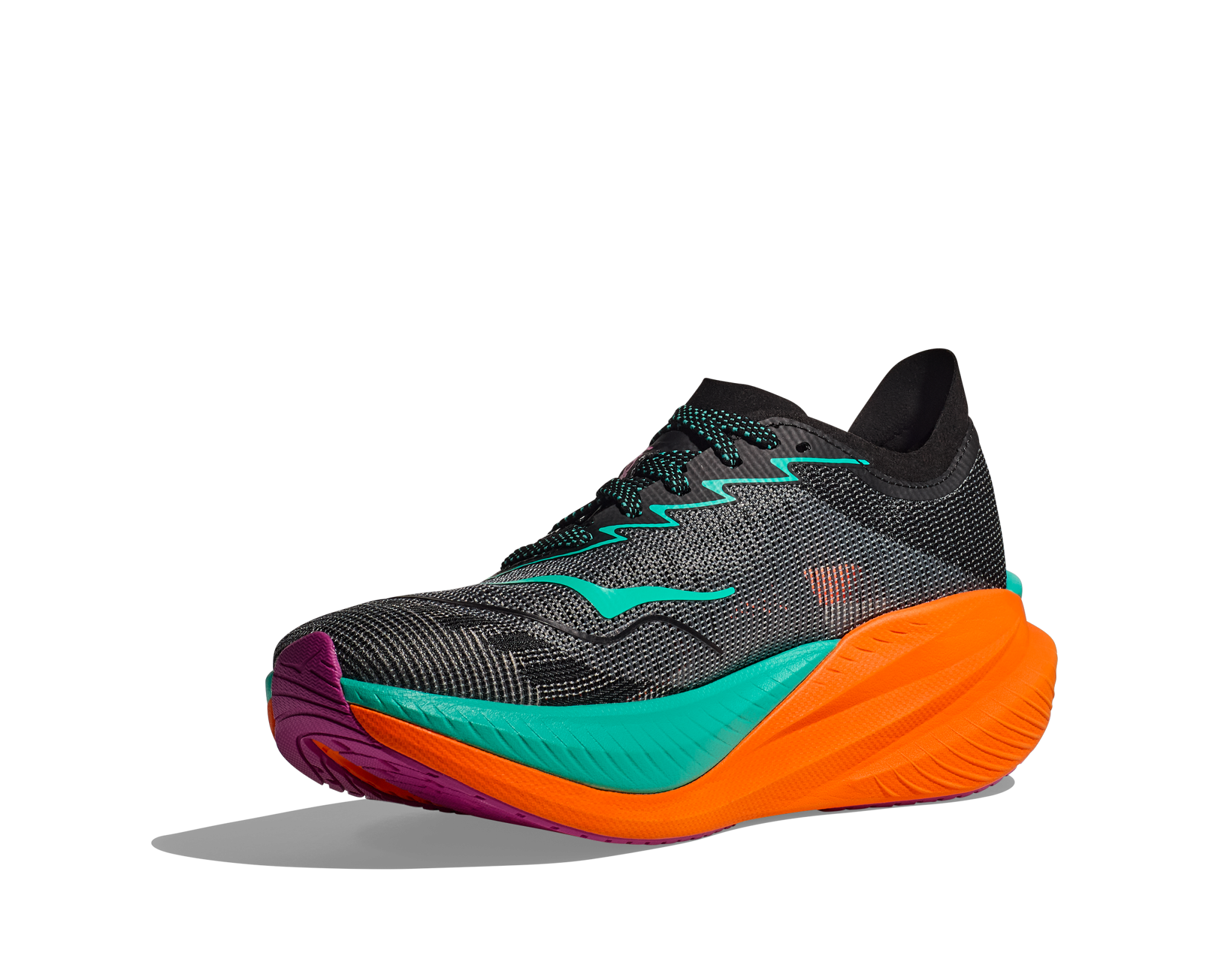 HOKA Mach X 2 Black / Electric aqua