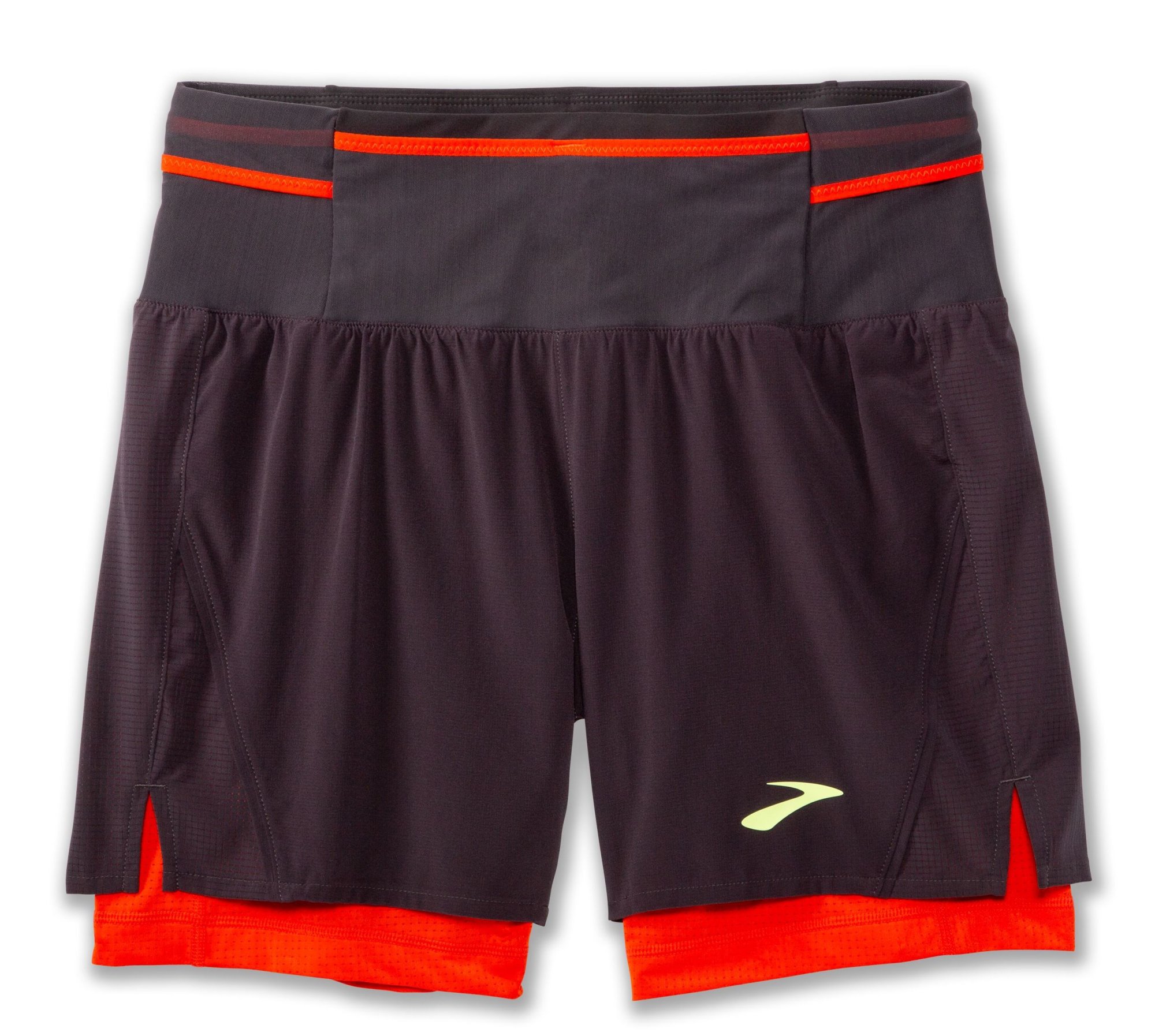 BROOKS High Point 5" 2in1 Short M Phantom Grey/Cherry Tomato