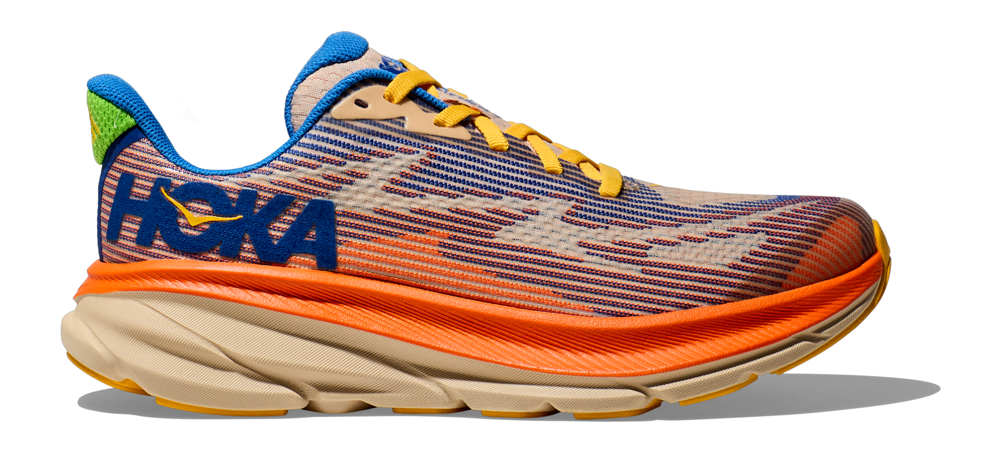 HOKA Clifton 9 Youth Ultramarine/Electric tangerine