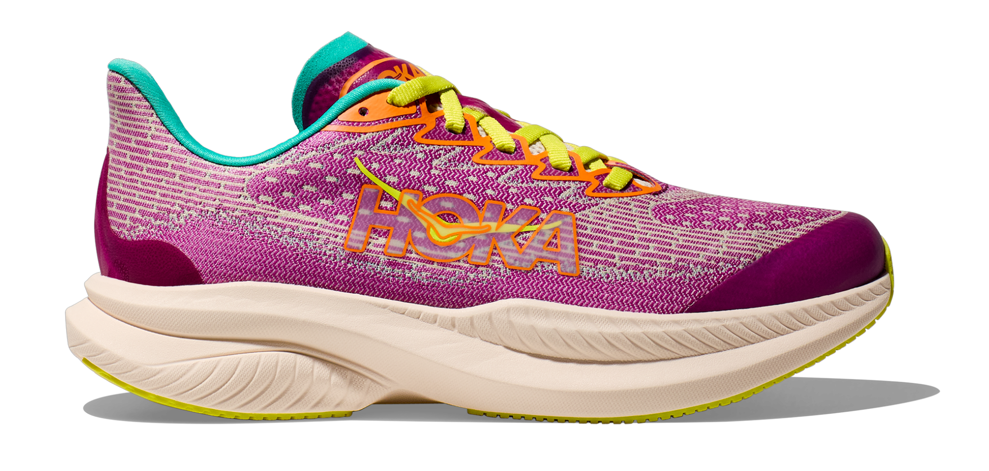 HOKA Mach 6 Youth Fuchsia/Electric aqua