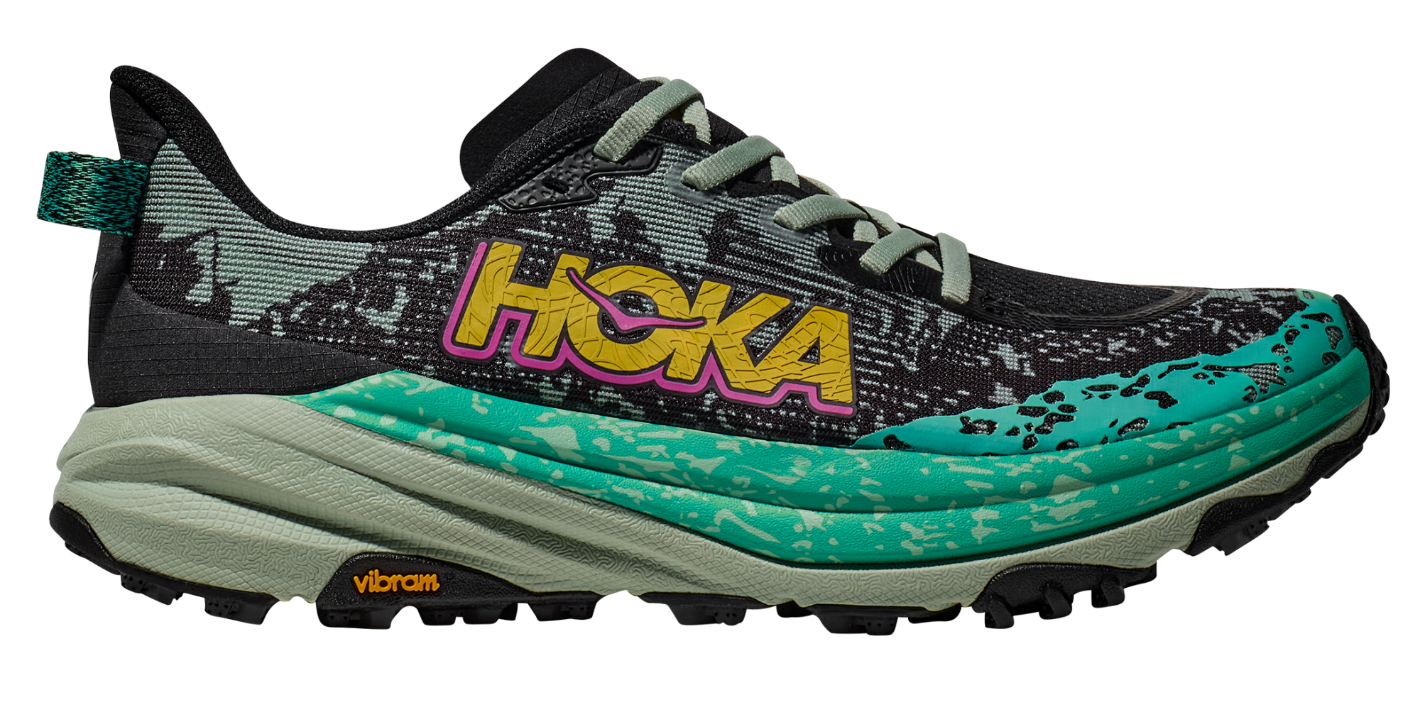 HOKA SPEEDGOAT 6 W BLACK / ALOE VERA