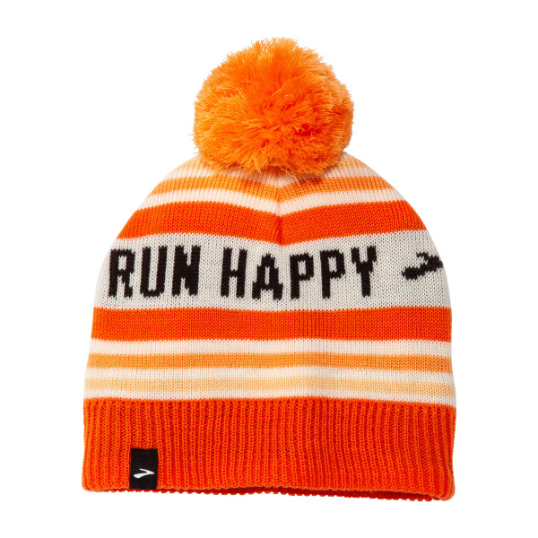 BROOKS Heritage Pom Beanie Fluoro Flash Run Happy