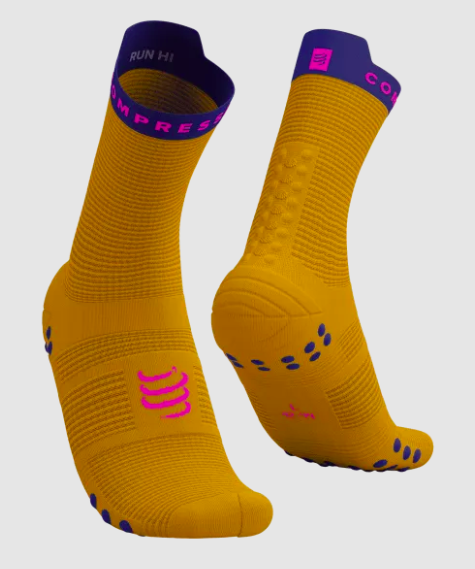 COMPRESSPORT PRO RACING SOCKS V4.0 RUN HIGH Saffron/Dazz Blue