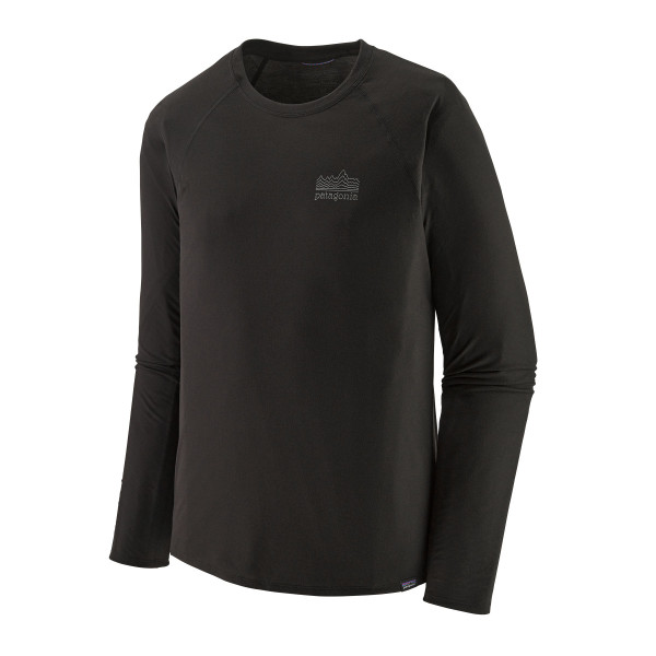 PATAGONIA Men's Long-Sleeved Capilene® Cool Trail Graphic Shirt Strata Stencil: Black