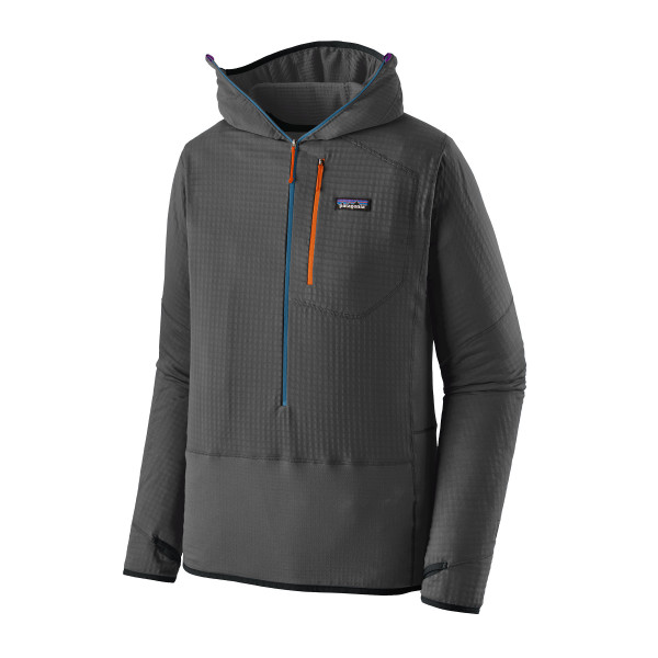 PATAGONIA R1® Fleece Pullover Hoody Forge Grey w/Endless Blue